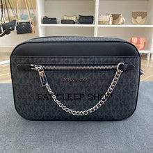 Load image into Gallery viewer, MICHAEL KORS JET SET ITEM LARGE EW ZIP CHAIN CROSSBODY IN SIGNATURE BLACK