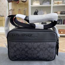 Load image into Gallery viewer, COACH GRAHAM CROSSBODY SIGNATURE CANVAS C4149 IN QB/CHARCOAL/BLACK (DOUBLE ZIP)