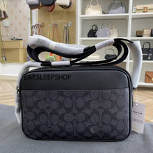 Load image into Gallery viewer, COACH GRAHAM CROSSBODY SIGNATURE CANVAS C4149 IN QB/CHARCOAL/BLACK (DOUBLE ZIP)