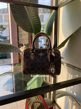 Load image into Gallery viewer, COACH MINI ROWAN CROSSBODY BAG IN LOVED SIGNATURE CANVAS (CDY29 IMBRN) WITH CHARMS IN BROWN