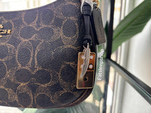 Load image into Gallery viewer, COACH TERI SHOULDER BAG IN LOVED SIGNATURE CANVAS (CDY18 IMBRN) WITH CHARMS IN BROWN