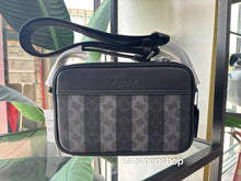 Load image into Gallery viewer, COACH GRAHAM CROSSBODY BAG IN SIGNATURE CANVAS IN STRIPES (CDX92 QBYTS) IN BLACK GREY