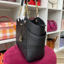 Load image into Gallery viewer, MK JET SET TRAVEL LARGE CHAIN SHOULDER TOTE IN BLACK