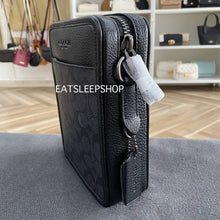 Load image into Gallery viewer, COACH SULLIVAN CROSSBODY IN BLOCKED SIGNATURE CANVAS CW388 IN GUNMETAL/CHARCOAL/BLACK