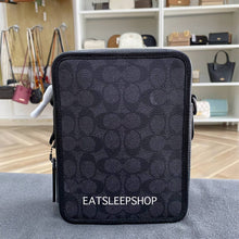 Load image into Gallery viewer, COACH SULLIVAN CROSSBODY IN BLOCKED SIGNATURE CANVAS CW388 IN GUNMETAL/CHARCOAL/BLACK