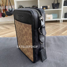Load image into Gallery viewer, COACH SULLIVAN CROSSBODY IN BLOCKED SIGNATURE CANVAS CW386 IN QB/TAN/CHARCOAL/BLACK