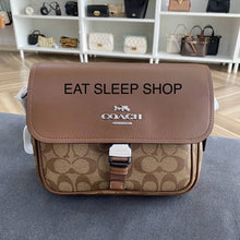 Load image into Gallery viewer, COACH PACE MESSENGER BAG IN SIGNATURE CANVAS CR131 IN /KHAKI/SADDLE