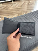 Load image into Gallery viewer, COACH 3 IN 1 WALLET IN SIGNATURE CANVAS CW380 IN CHARCOAL BLACK