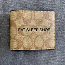 Load image into Gallery viewer, COACH ID BILLFOLD WALLET IN SIGNATURE CANVAS IN QB TAN (COACH 66551)