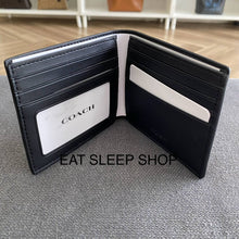 Load image into Gallery viewer, COACH ID BILLFOLD WALLET IN SIGNATURE CANVAS IN CHARCOAL/BLACK (COACH 66551)