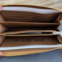 Load image into Gallery viewer, COACH SIGNATURE LONG ZIP AROUND WALLET C4452 IN LIGHTKHAKI/ LIGHT SADDLE