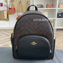 Load image into Gallery viewer, COACH COURT BACKPACK IN SIGNATURE CANVAS (COACH CZ176) GOLD/WALNUT/BLACK