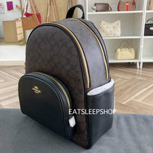 Load image into Gallery viewer, COACH COURT BACKPACK IN SIGNATURE CANVAS (COACH CZ176) GOLD/WALNUT/BLACK