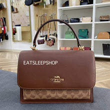 Load image into Gallery viewer, COACH KLARE TOP HANDLE BAG IN SIGNATURE CANVAS CY687 GOLD/TAN/BROWN