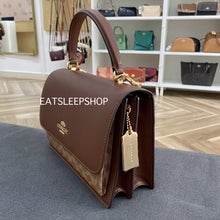 Load image into Gallery viewer, COACH KLARE TOP HANDLE BAG IN SIGNATURE CANVAS CY687 GOLD/TAN/BROWN
