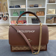 Load image into Gallery viewer, COACH KLARE TOP HANDLE BAG IN SIGNATURE CANVAS CY687 GOLD/TAN/BROWN