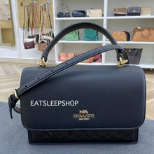 Load image into Gallery viewer, COACH KLARE TOP HANDLE BAG IN SIGNATURE CANVAS CY687 GOLD/WALNUT/BLACK