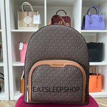 Load image into Gallery viewer, MICHAEL KORS JAYCEE BACKPACK LARGE IN SIGNATURE BROWN