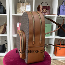 Load image into Gallery viewer, MICHAEL KORS JAYCEE BACKPACK LARGE IN SIGNATURE BROWN