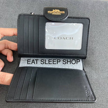 Load image into Gallery viewer, COACH MEDIUM CORNER ZIP WALLET SIGNATURE CANVAS IN TAN BLACK (CW786)
