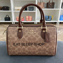 Load image into Gallery viewer, COACH ROWAN SATCHEL IN SIGNATURE CANVAS IM/TAN/BROWN (CV961)