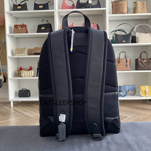 Load image into Gallery viewer, COACH WEST BACKPACK IN SIGNATURE CANVAS WITH VARSITY STRIPE (COACH CV922) GUNMETAL/CHARCOAL/DENIM/CHALK