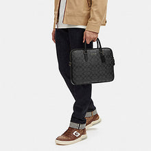 Load image into Gallery viewer, COACH LIAM BRIEF CASE IN CHARCOAL CJ630