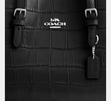Load image into Gallery viewer, COACH MOLLIE TOTE 25 EMBOSSED LEATHER IN BLACK