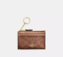 Load image into Gallery viewer, COACH MINI SKINNY ID CASE IN SIGNATURE CANVAS (COACH CW870) BROWN COPPER