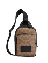 Load image into Gallery viewer, COACH RACER SLING PACK IN SIGNATURE CV763 IN QB/TAN/BLACK