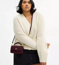 Load image into Gallery viewer, COACH MINI JOSIE TOP HANDLE BAG SIGNATURE CCK68 IN DARK WINE