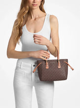 Load image into Gallery viewer, MICHAEL KORS XS VOYAGER SIGNATURE CONVERTIBLE CROSSBODY IN BROWN