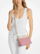 Load image into Gallery viewer, MICHAEL KORS MEDIUM DOME XCROSS CROSSBODY SIGNATURE IN POWDER BLUSH ROSE POUDRE MULTI