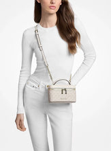 Load image into Gallery viewer, MICHAEL KORS VIVI SMALL SIGNATURE VANITY CROSSBODY IN LIGHT CREAM