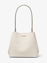 Load image into Gallery viewer, MICHAEL KORS PRATT MEDIUM BUCKET SHOULDER IN SIGNATURE LIGHT CREAM