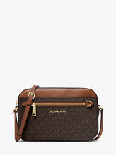 Load image into Gallery viewer, MICHAEL KORS JET SET ITEM LARGE EW ZIP CHAIN CROSSBODY SIGNATURE IN BROWN