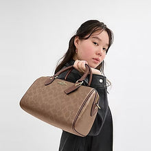 Load image into Gallery viewer, COACH ROWAN SATCHEL IN SIGNATURE CANVAS IM/TAN/BROWN (CV961)