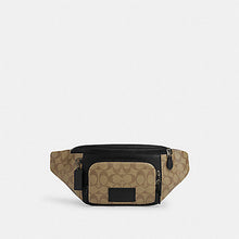 Load image into Gallery viewer, COACH TRACK BELT BAG IN SIGNATURE CANVAS C3765 IN GUNMETAL/KHAKI/BLACK