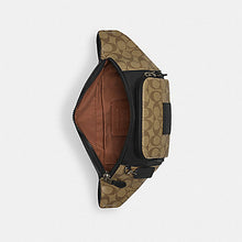Load image into Gallery viewer, COACH TRACK BELT BAG IN SIGNATURE CANVAS C3765 IN GUNMETAL/KHAKI/BLACK
