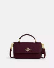 Load image into Gallery viewer, COACH MINI JOSIE TOP HANDLE BAG SIGNATURE CCK68 IN DARK WINE