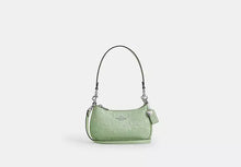 Load image into Gallery viewer, COACH TERI MINI CROSSBODY IN SIGNATURE LEATHGER WITH HEART CHARM IN PALE GREEN
