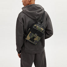 Load image into Gallery viewer, COACH TRACK PACK IN SIGNATURE CANVAS WITH CAMO PRINT CL944 IN GUNMETAL/GREEN MULTI