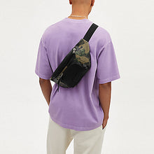 Load image into Gallery viewer, COACH TRACK BELT BAG IN SIGNATURE CANVAS WITH CAMO PRINT CM184 GUNMETAL/GREEN MULTI