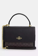 Load image into Gallery viewer, COACH KLARE TOP HANDLE BAG IN SIGNATURE CANVAS CY687 GOLD/WALNUT/BLACK