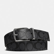 Load image into Gallery viewer, COACH HARNESS BUCKLE CUT TO SIZE REVERSIBLE BELT, 38 MM (COACH CQ022) CHARCOAL/BLACK