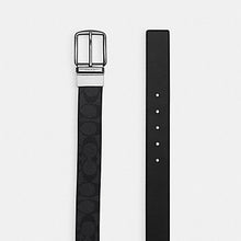 Load image into Gallery viewer, COACH HARNESS BUCKLE CUT TO SIZE REVERSIBLE BELT, 38 MM (COACH CQ022) CHARCOAL/BLACK