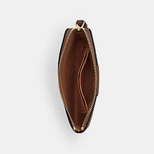 Load image into Gallery viewer, CORNER CORNER ZIP WRISTLET IN SIGNATURE CANVAS WITH STRIPE (COACH CW854) GOLD/TAN/BROWN