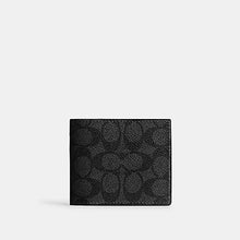 Load image into Gallery viewer, COACH ID BILLFOLD WALLET IN SIGNATURE CANVAS (COACH CY394) GUNMETAL/CHARCOAL/BLACK