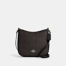 Load image into Gallery viewer, COACH ELLIE FILE BAG IN SIGNATURE CANVAS (COACH CZ177) GOLD/WALNUT/BLACK