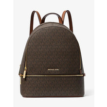 Load image into Gallery viewer, MICHAEL KORS RHEA MEDIUM BACKPACK IN SIGNATURE BROWN